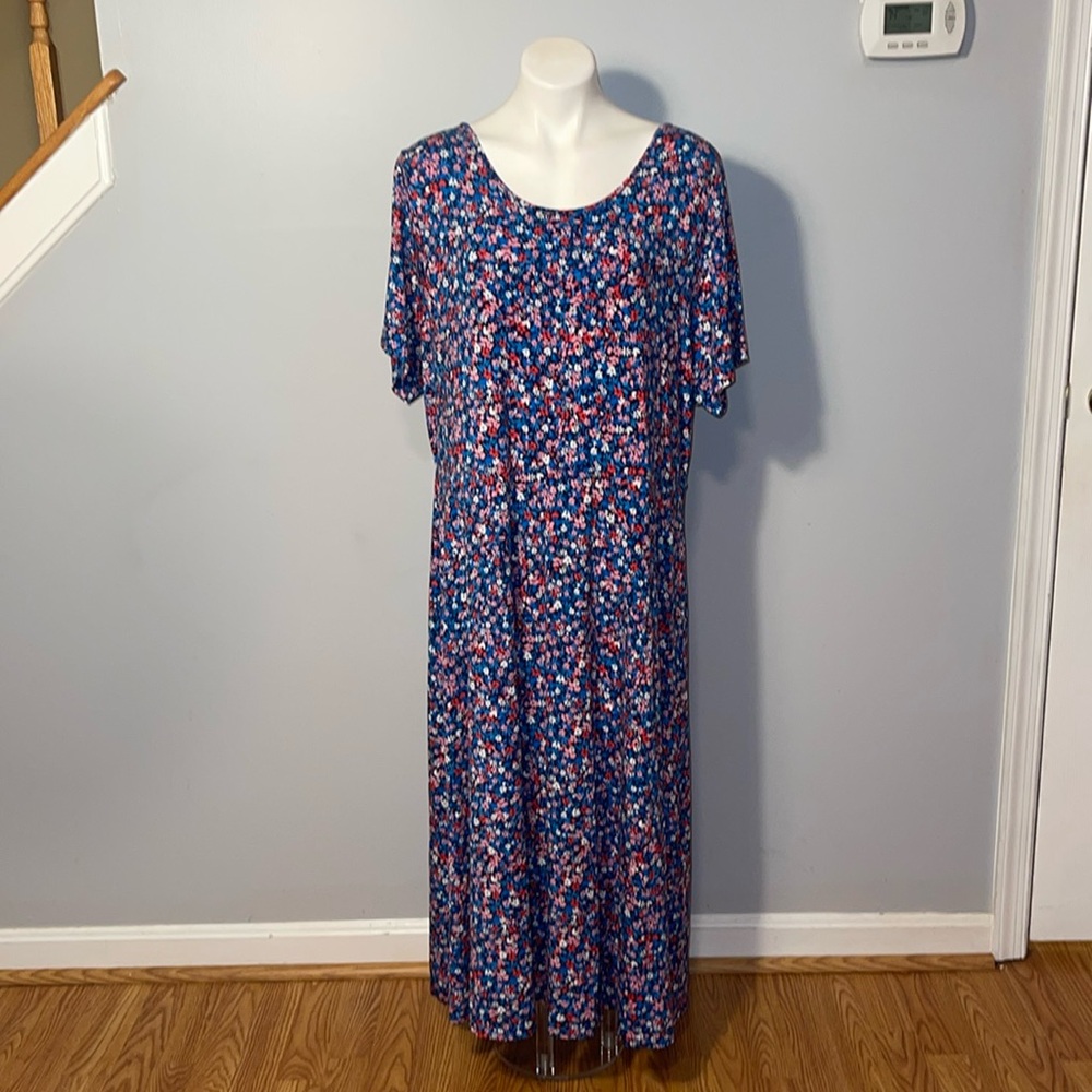 Draper James NWT Ladiws Tammy T-shirt Maxi Dress in Whispy Floral. XXL.